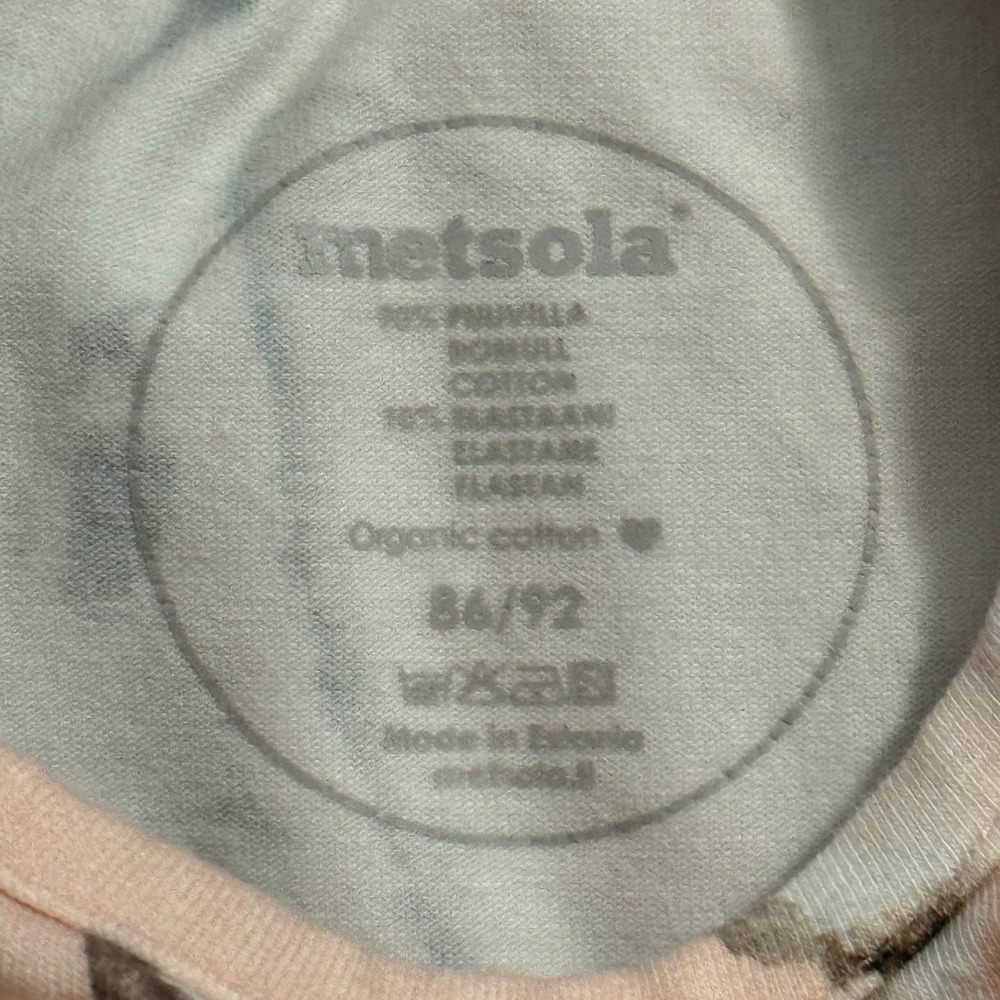 Metsola Kids Bunny Rabbit Print Organic Cotton Long Sleeve Dress Pink 86/92 - Picture 3 of 5